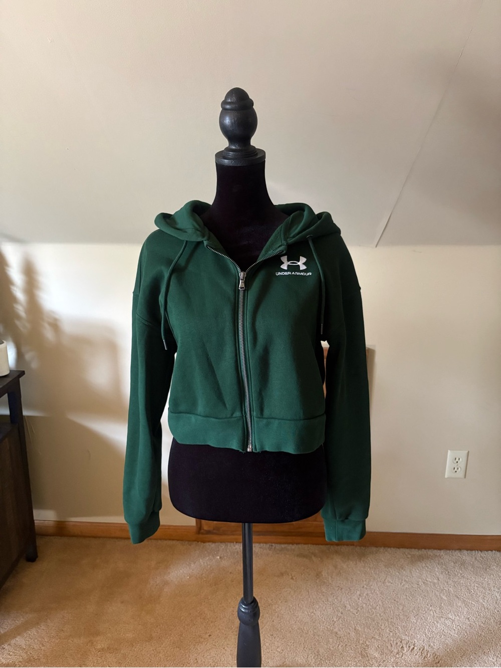 Under Armour Women's Dark Green Full-Zip Hoodie Jacket
